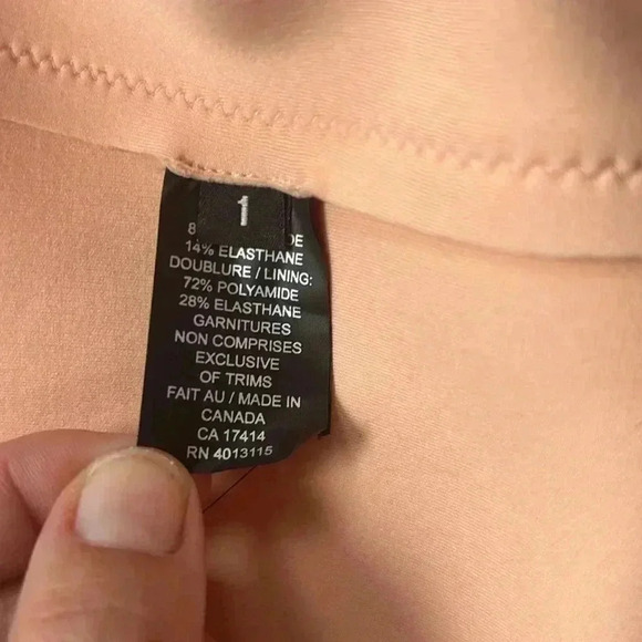 Marie Saint Pierre | Peach colour signature scuba fabric jacket with belt - Picture 10 of 16